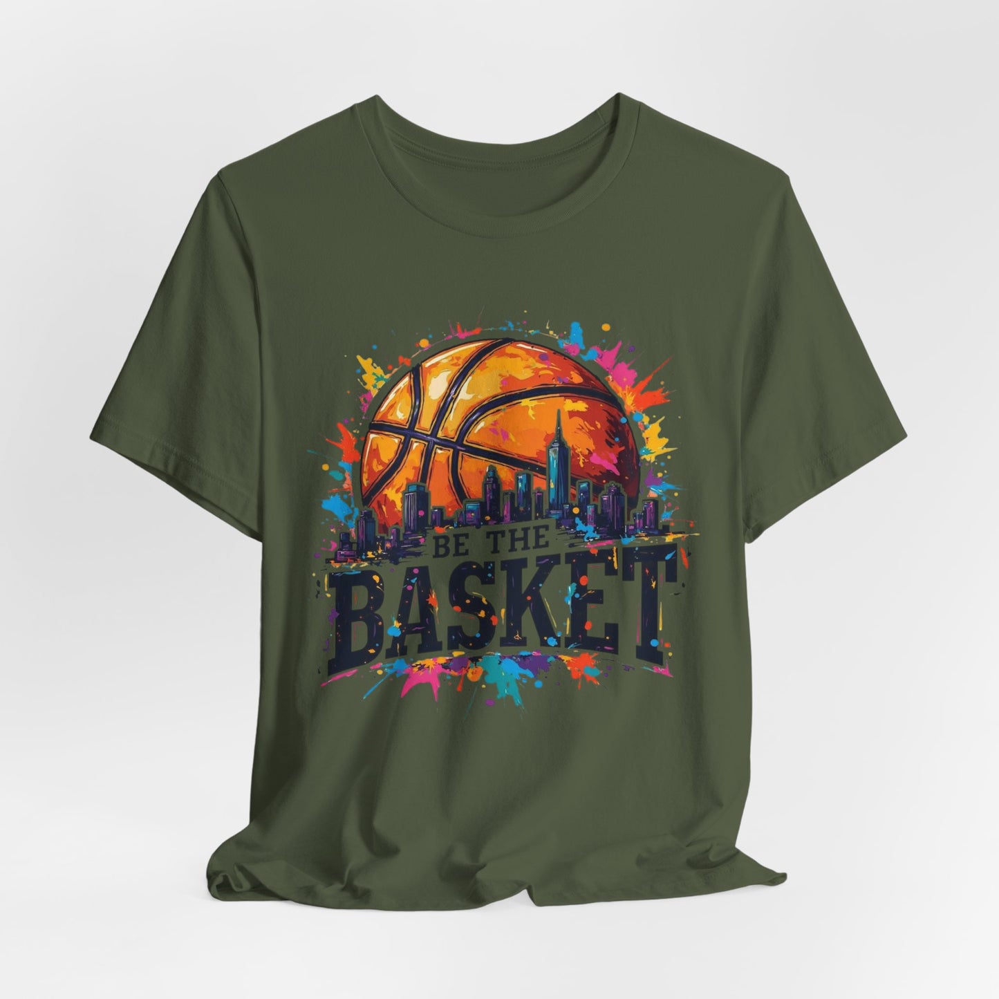 BE THE BASKET Basketball Ball Skyline 1 , Basketball Unisex T-Shirt
