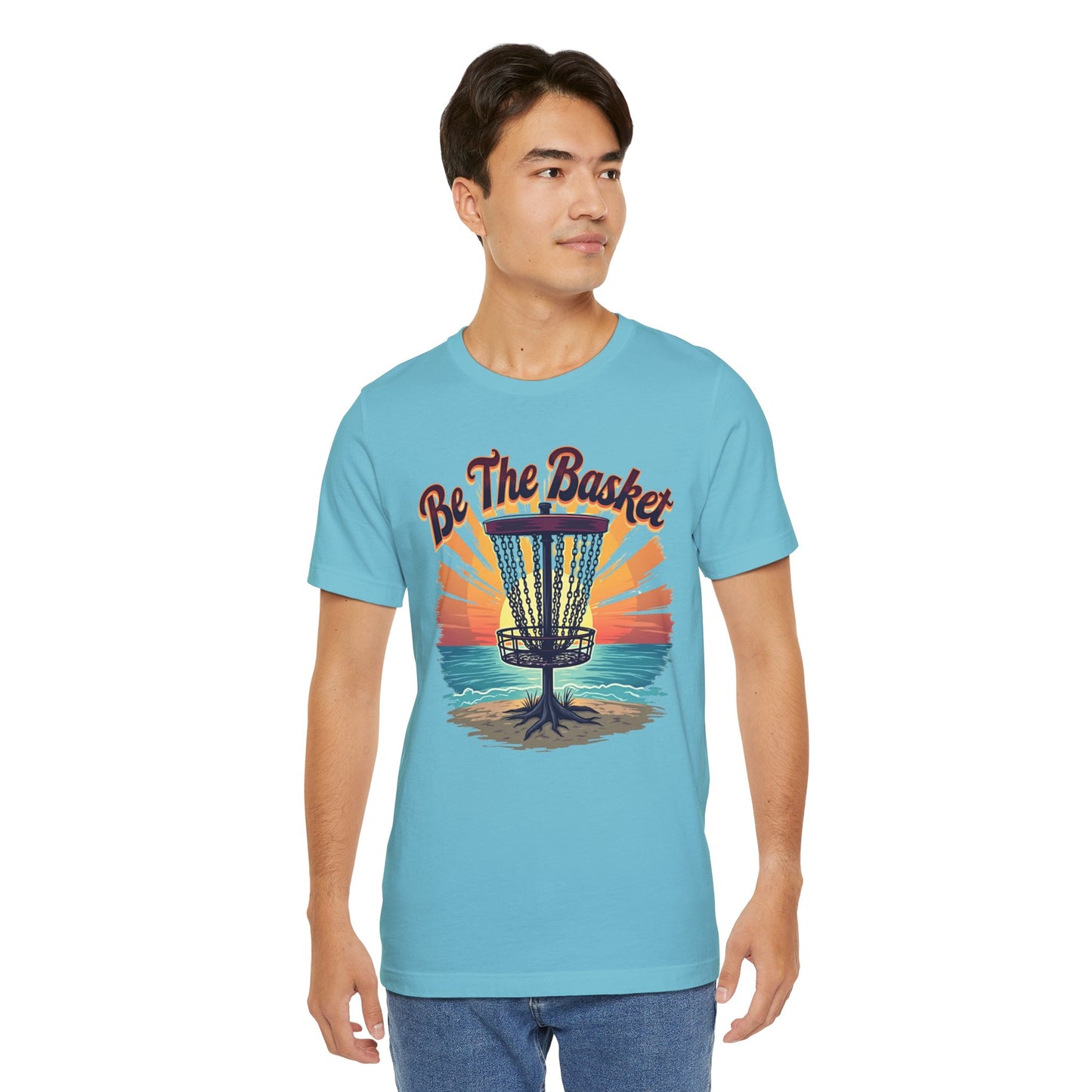 BE THE BASKET Beach Design 3 Softstyle Unisex T-shirt, Disc Golf Shirt