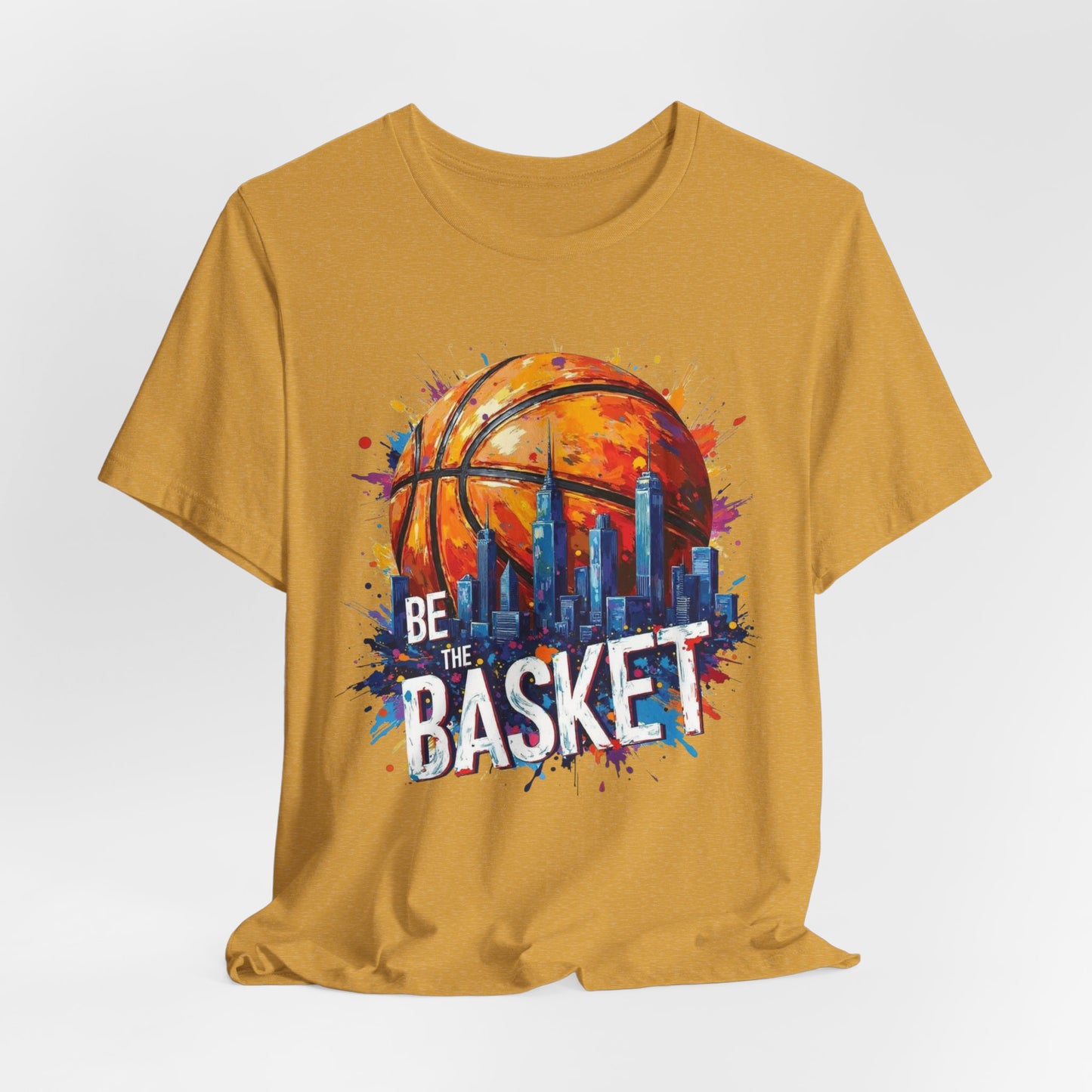 BE THE BASKET Basketball Ball Skyline 3 , Basketball Unisex T-Shirt