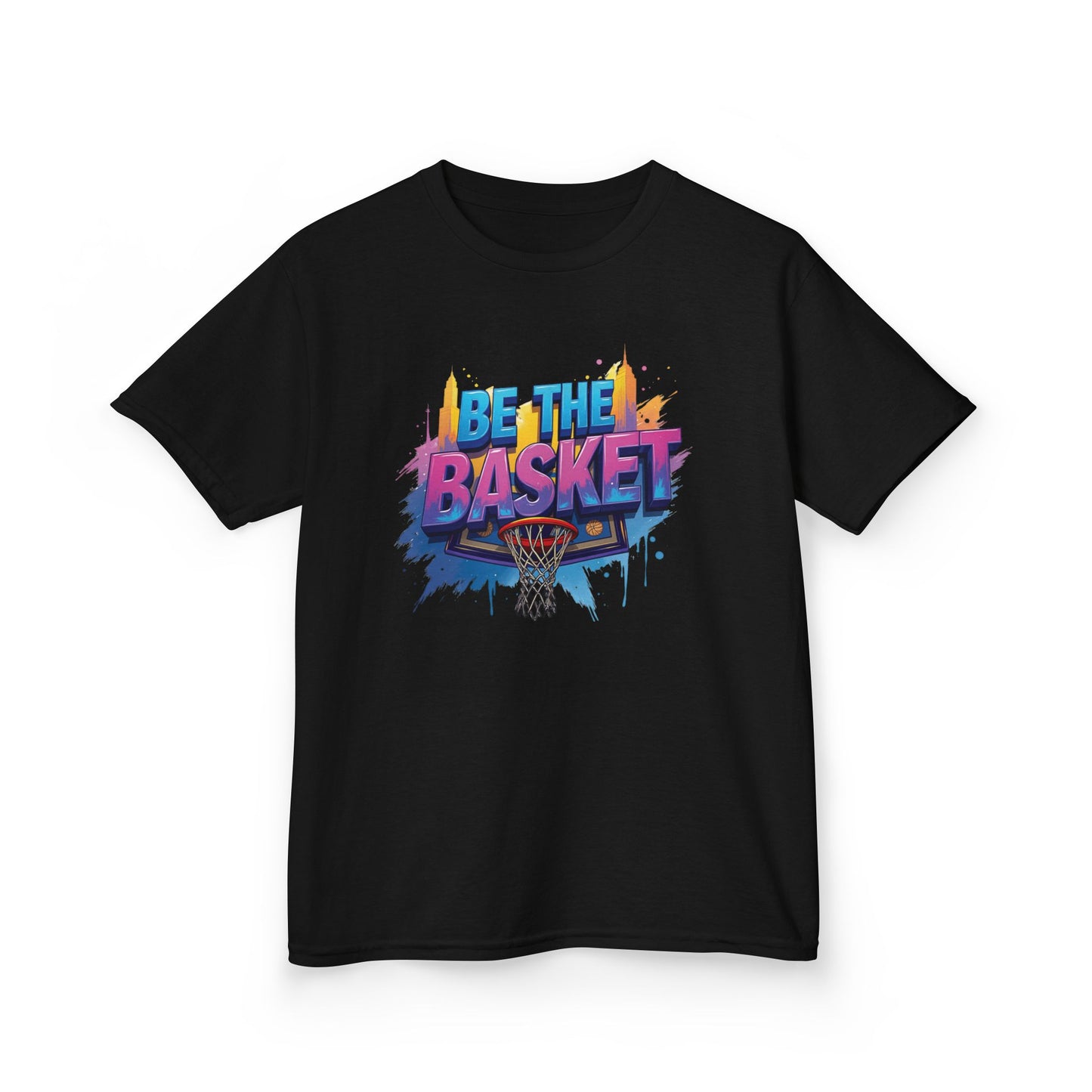 BE THE BASKET Kid's Disc Golf Cityscape 3 Design, Unisex Disc Golf T-Shirt