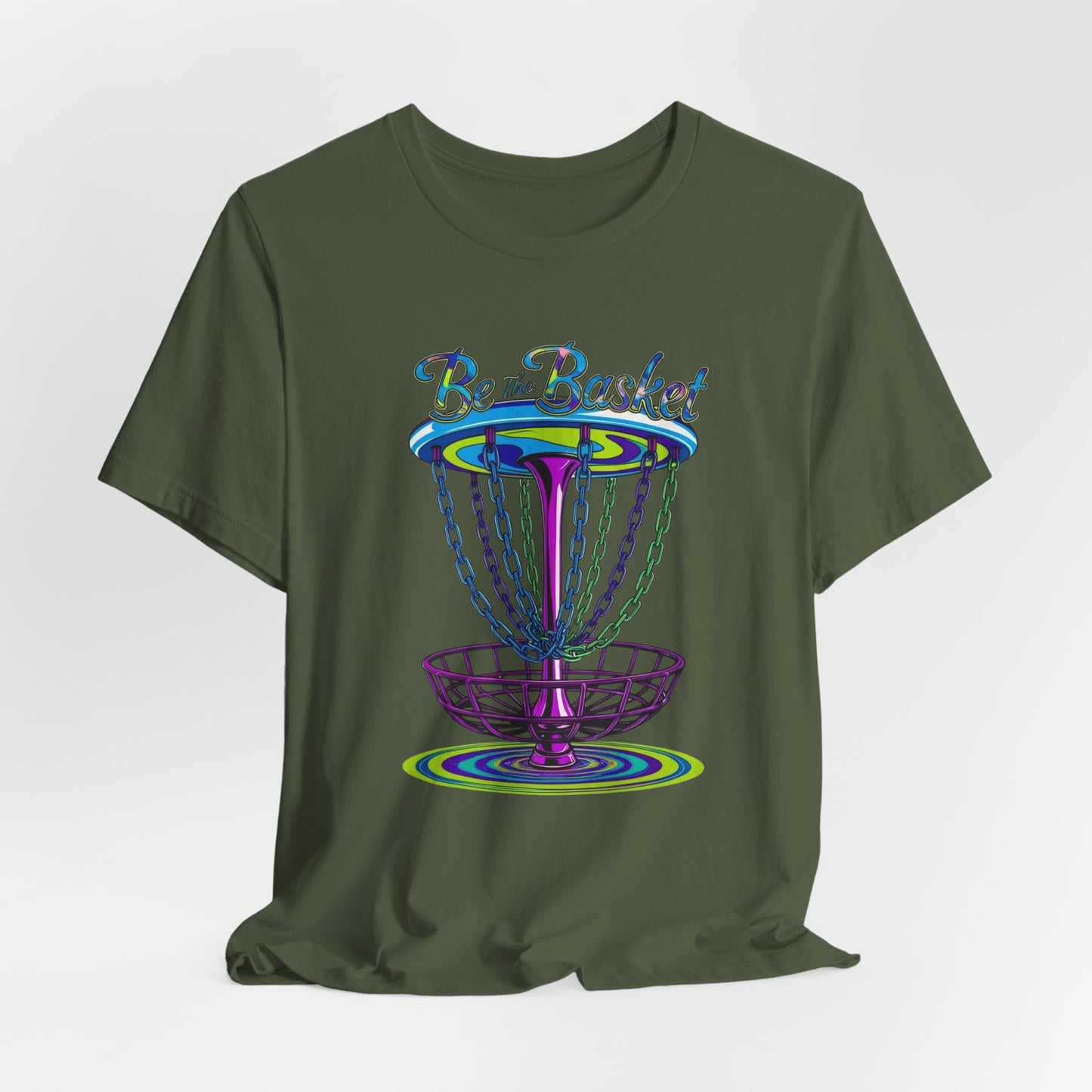 BE THE BASKET Psychedelic Disc Golf Basket Design 6, Unisex T-Shirt, Disc Golf Shirt