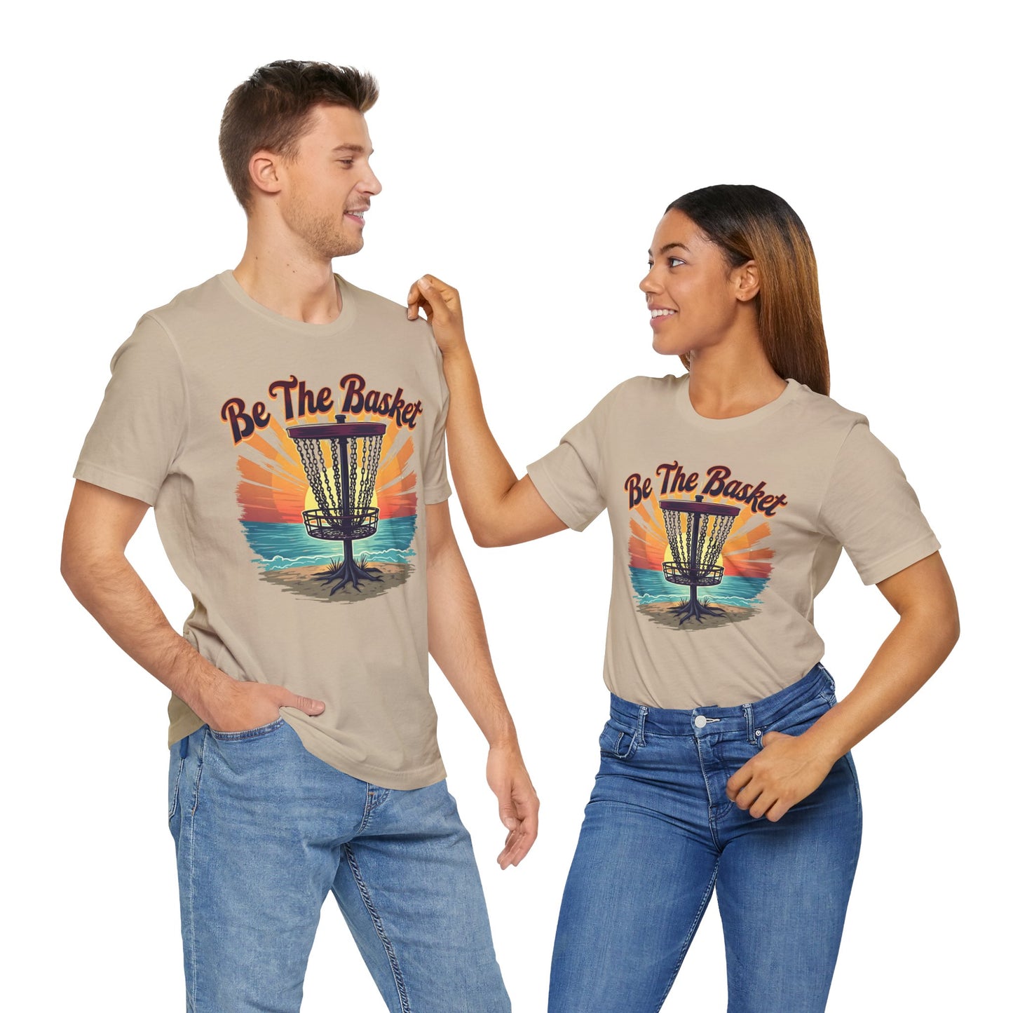 BE THE BASKET Beach Design 3 Softstyle Unisex T-shirt, Disc Golf Shirt