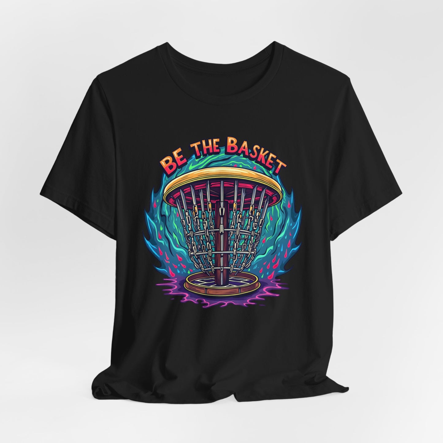 BE THE BASKET Psychedelic Design 1, Unisex T-Shirt, Disc Golf Shirt