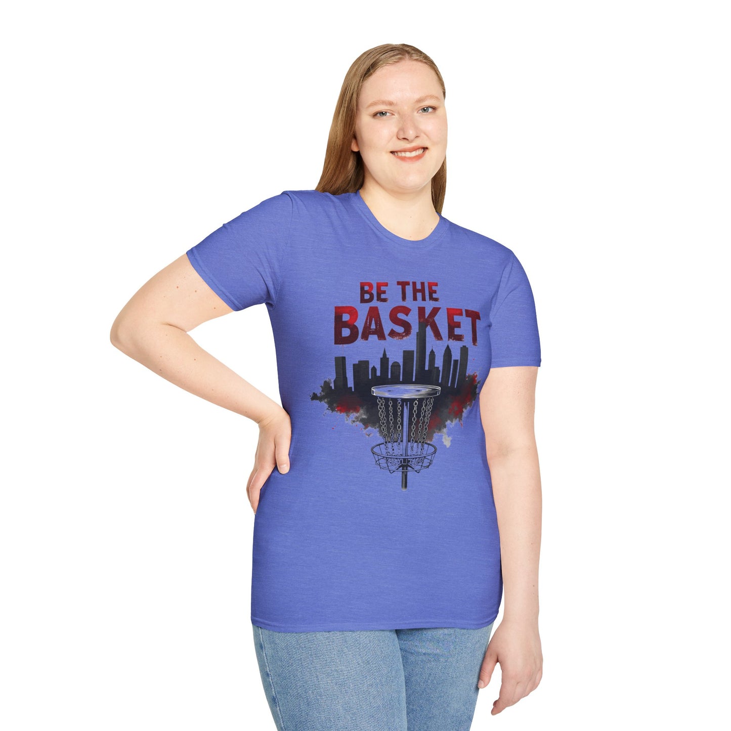 BE THE BASKET Cityscape Design Disc Golf Unisex T-Shirt, DISC GOLF SHIRT