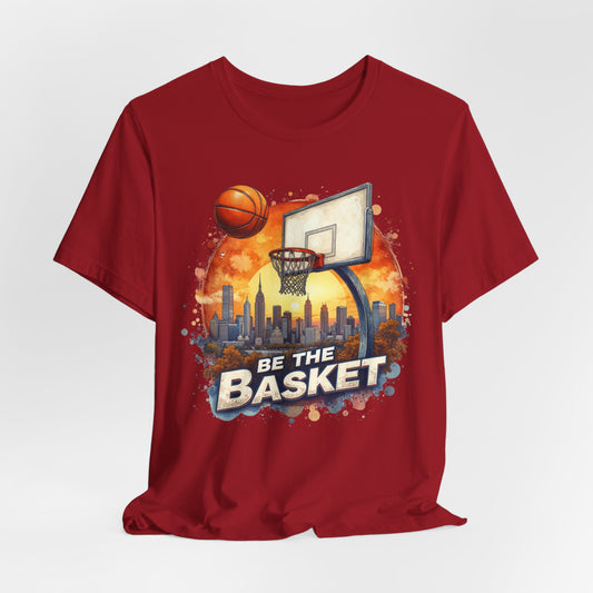 BE THE BASKET Basketball Goal Skyline Watercolor 3 , Basketball Unisex T-Shirt