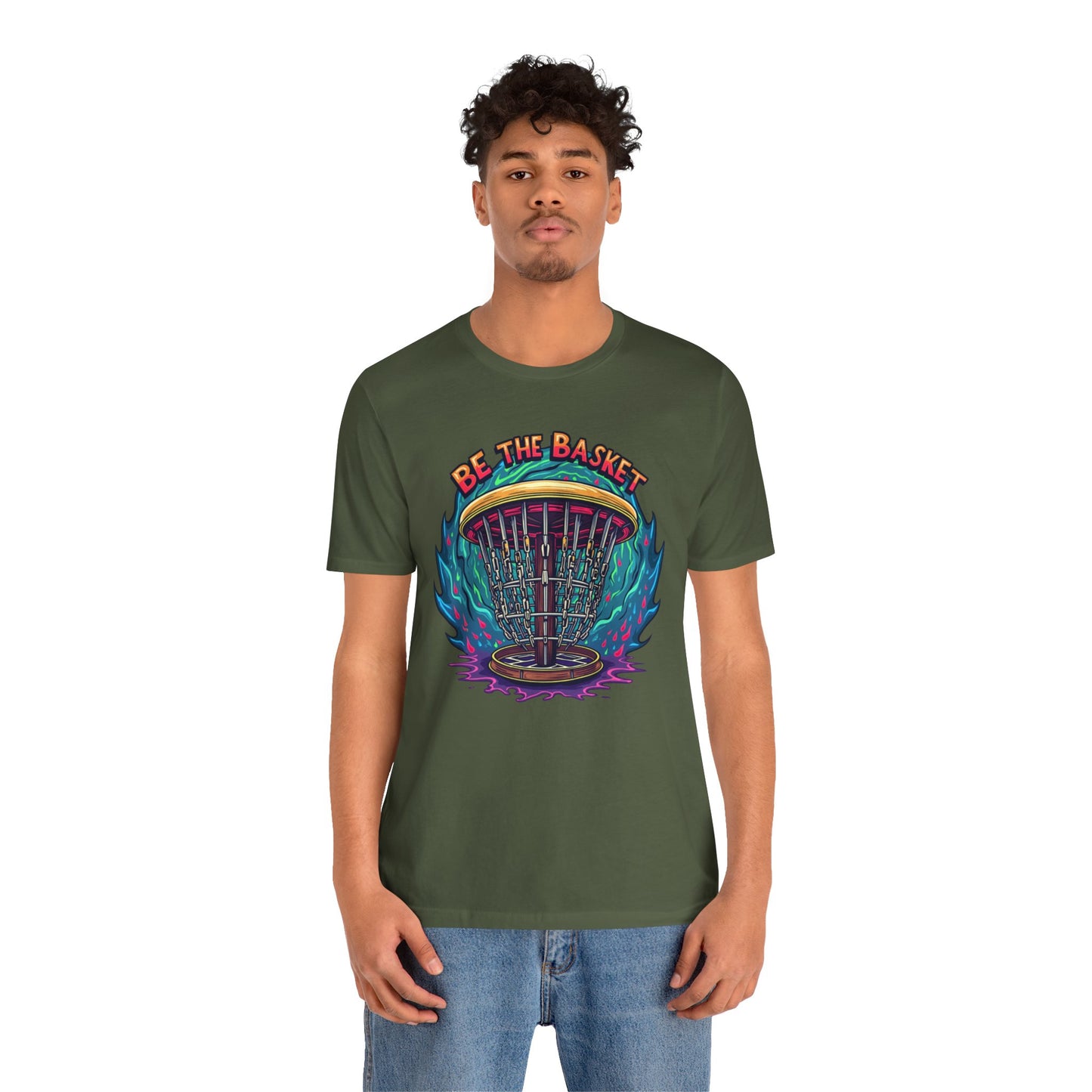 BE THE BASKET Psychedelic Design 1, Unisex T-Shirt, Disc Golf Shirt