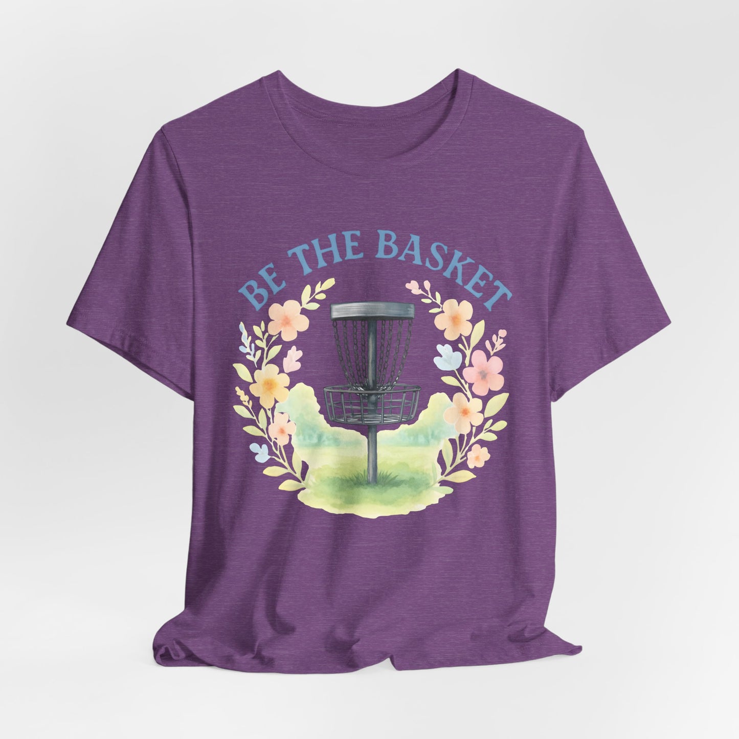 BE THE BASKET Disc Golf Watercolor Flowers, Disc Golf Unisex T-Shirt
