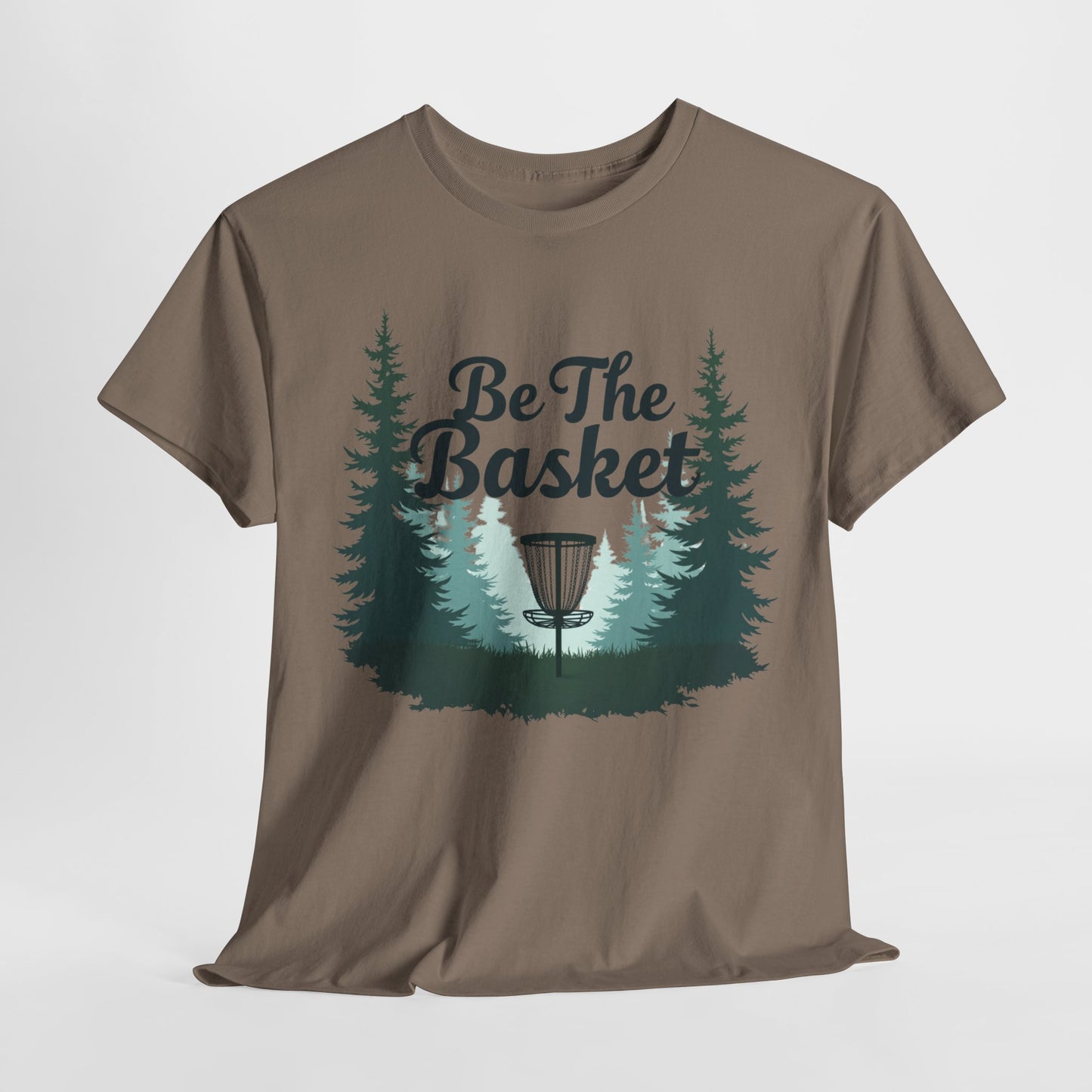 BE THE BASKET Outdoor Disc Golf Unisex Heavy Cotton T-Shirt - Perfect for Disc Golf Enthusiasts