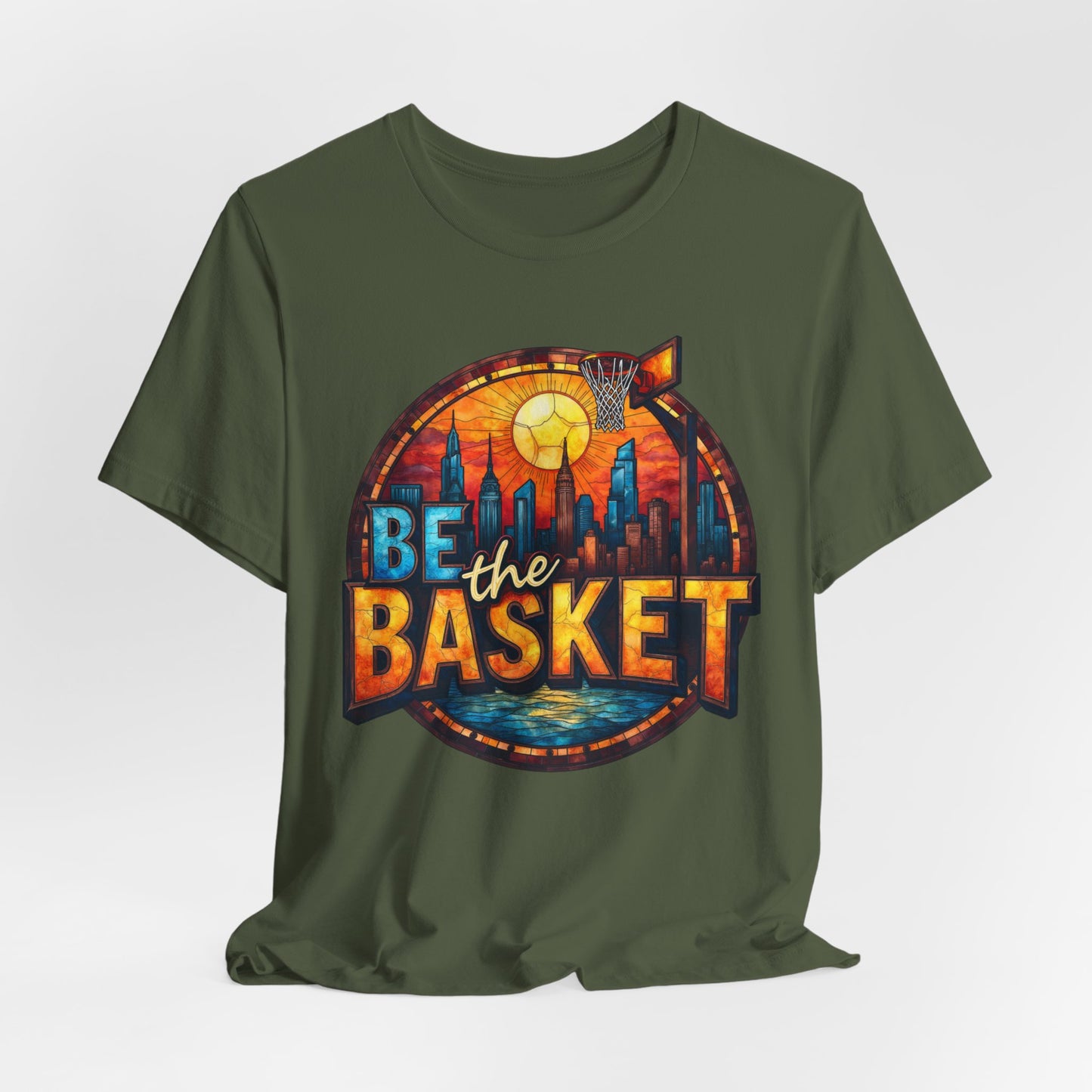 BE THE BASKET Basketball Goal Skyline Glass 1 , Basketball Unisex T-Shirt
