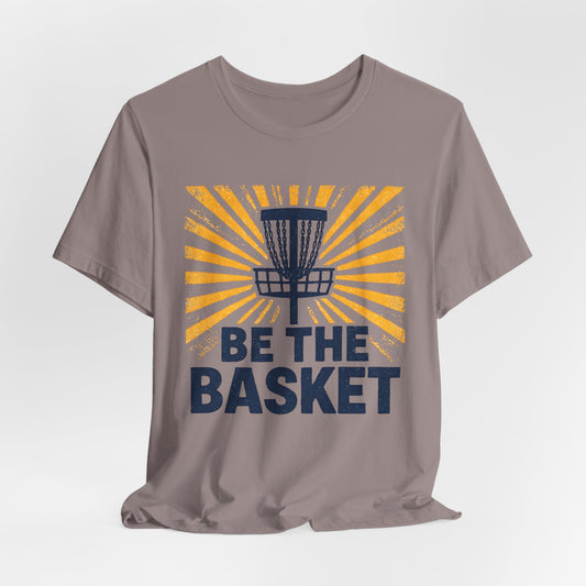 BE THE BASKET Disc Golf Blue Basket Distresses, Unisex T-Shirt, Disc Golf Shirt
