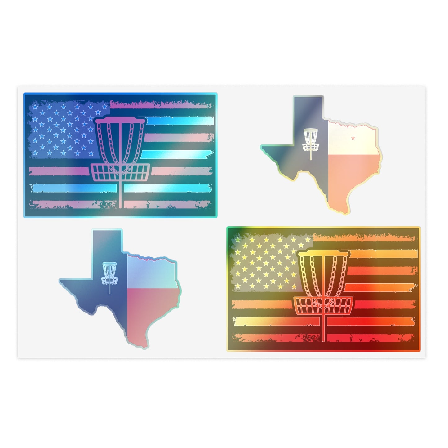 Limited Edition Patriotic Stickers Series 1, America and Texas Disc Golf Stickers