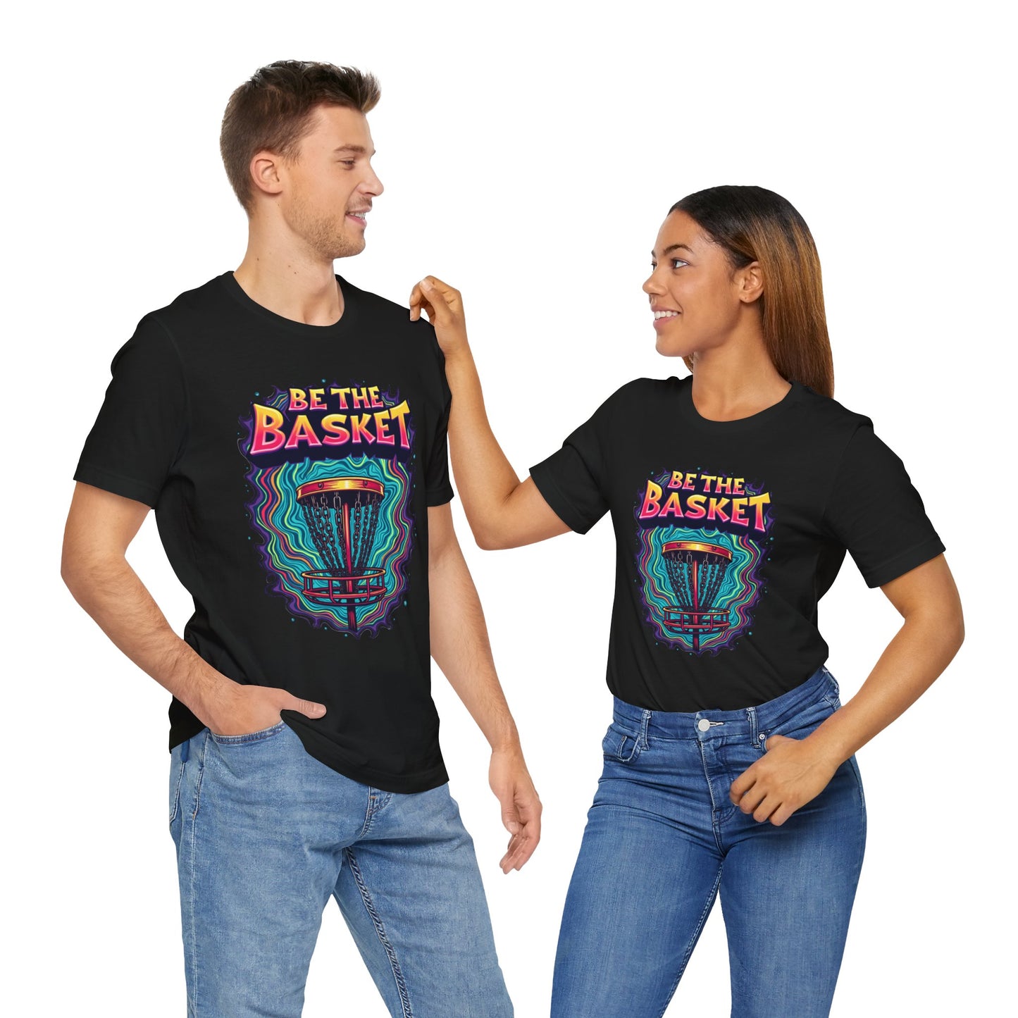 BE THE BASKET Psychedelic Design 4, Unisex T-Shirt, Disc Golf Shirt