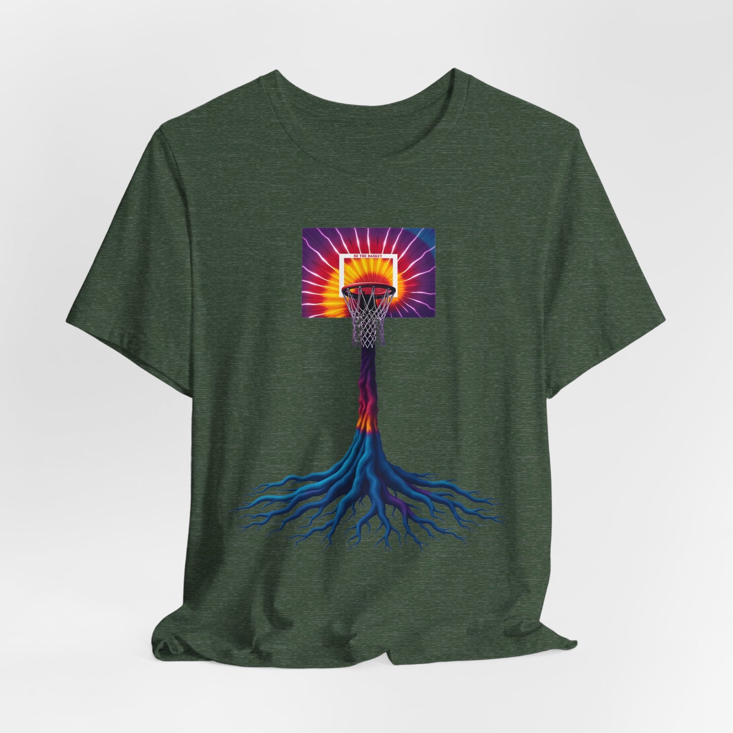 BE THE BASKET Basketball colorful Tree of Life-  Soft Unisex T-shirt, Cool T-Shirt