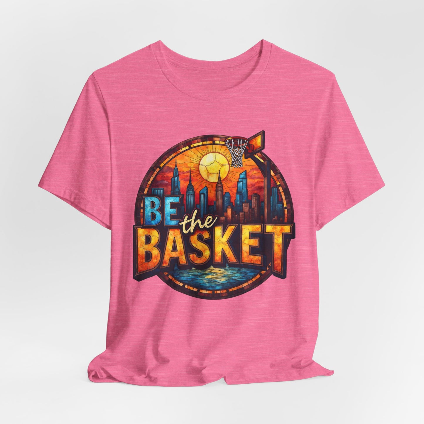 BE THE BASKET Basketball Goal Skyline Glass 1 , Basketball Unisex T-Shirt