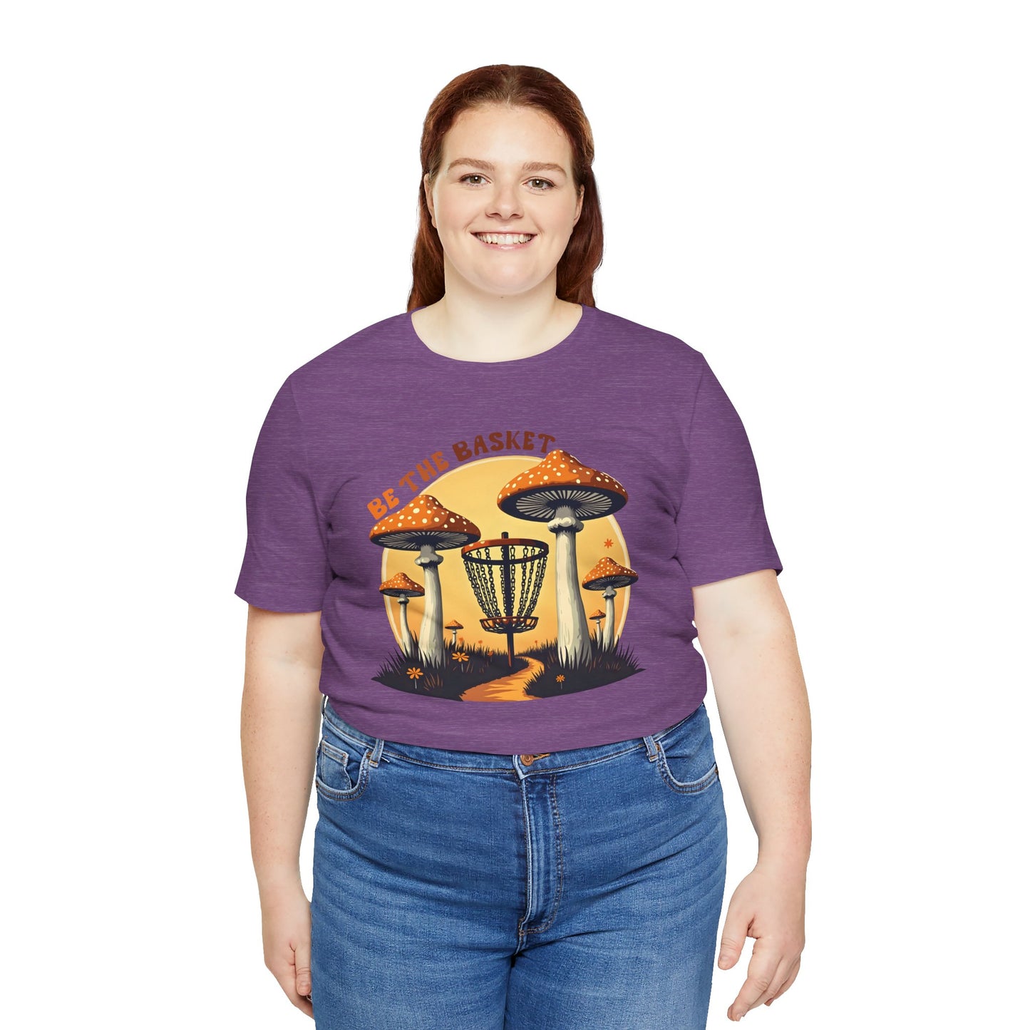 BE THE BASKET Disc Golf Mushrooms Design 1, Unisex Softstyle T-shirt, Disc Golf Shirt
