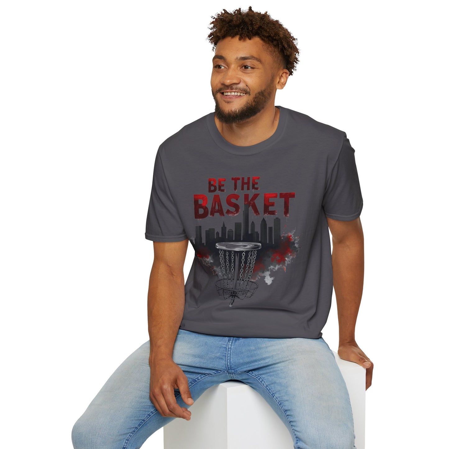 BE THE BASKET Cityscape Design Disc Golf Unisex T-Shirt, DISC GOLF SHIRT