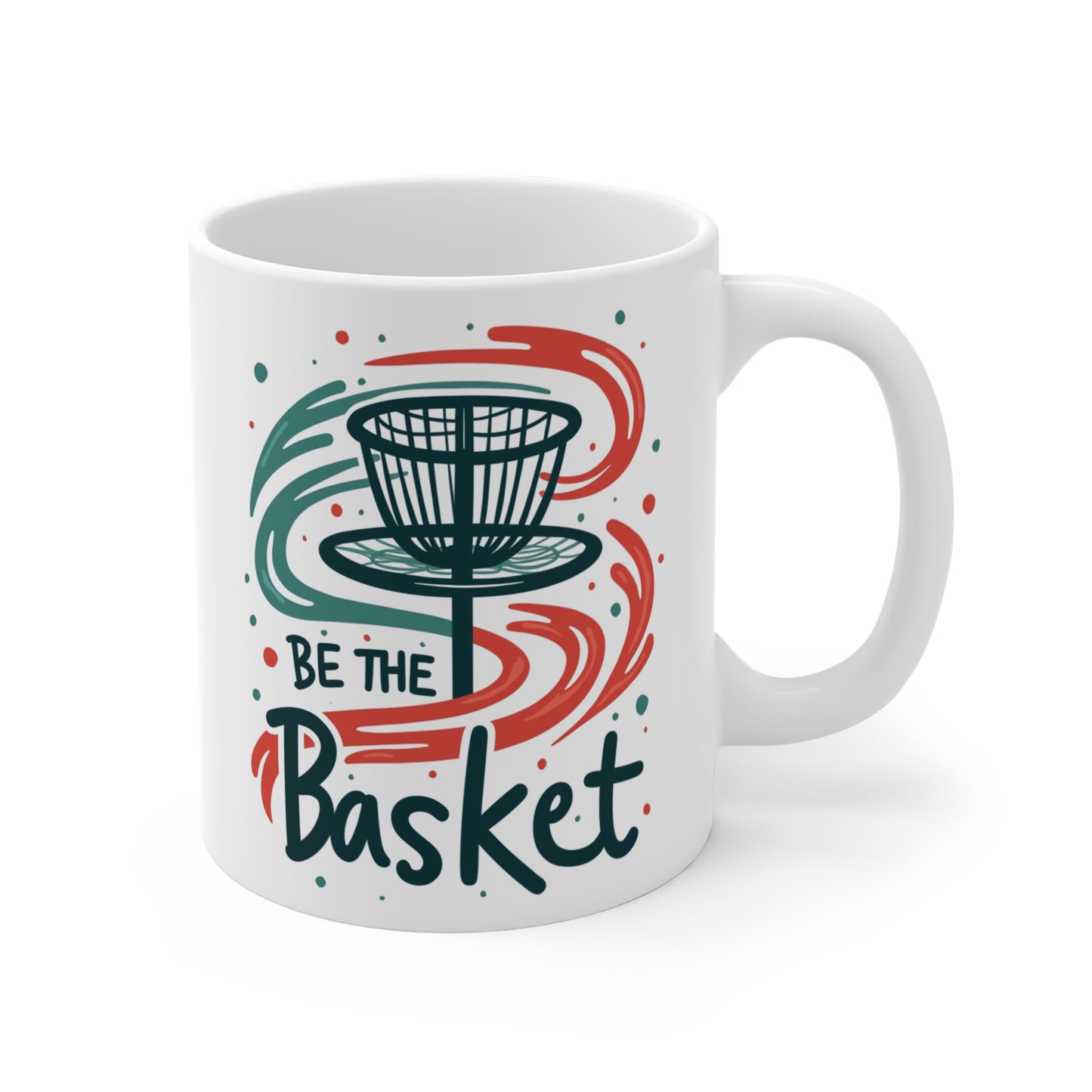 BE THE BASKET Disc Golf  Mug  Swirl Basket Design Mug