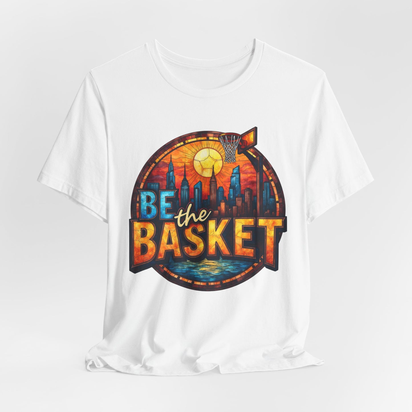 BE THE BASKET Basketball Goal Skyline Glass 1 , Basketball Unisex T-Shirt