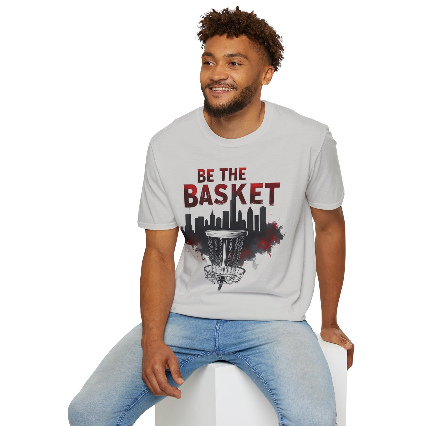 BE THE BASKET Cityscape Design Disc Golf Unisex T-Shirt, DISC GOLF SHIRT