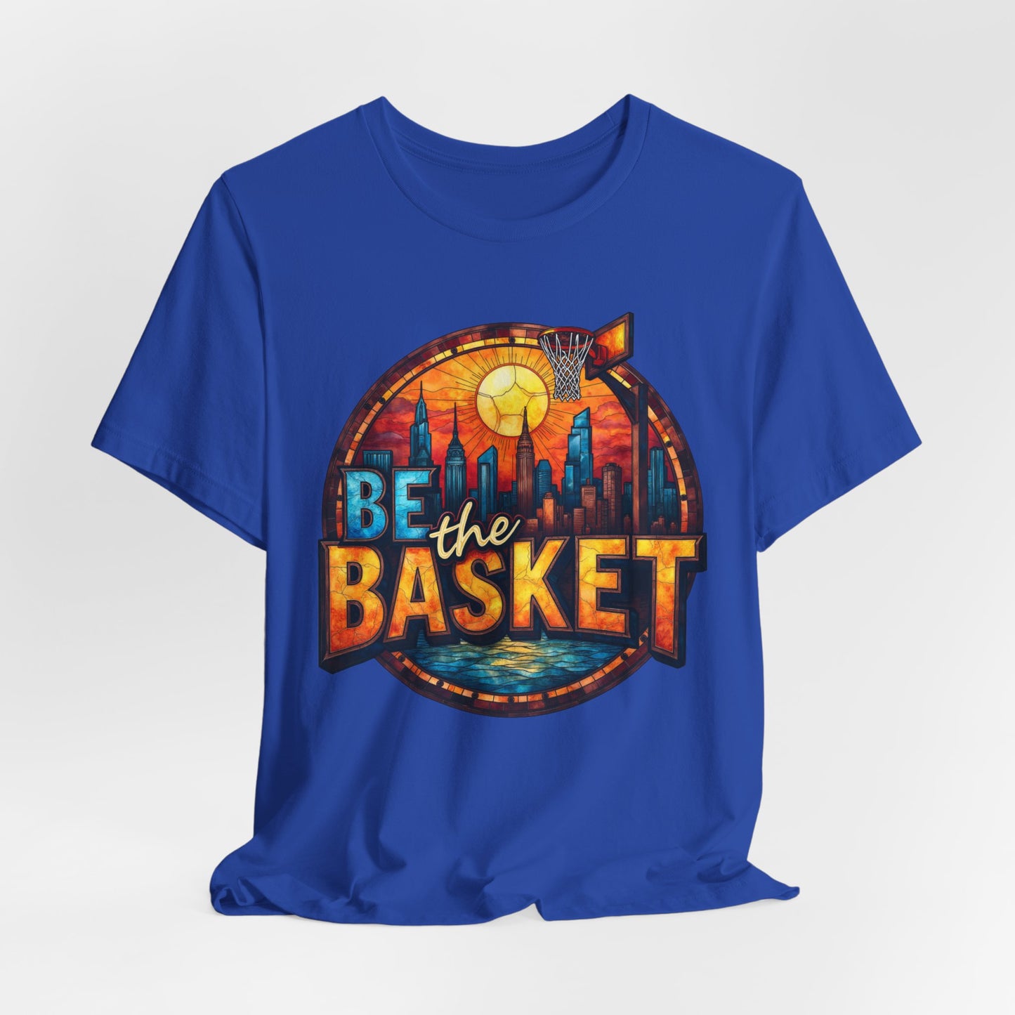BE THE BASKET Basketball Goal Skyline Glass 1 , Basketball Unisex T-Shirt