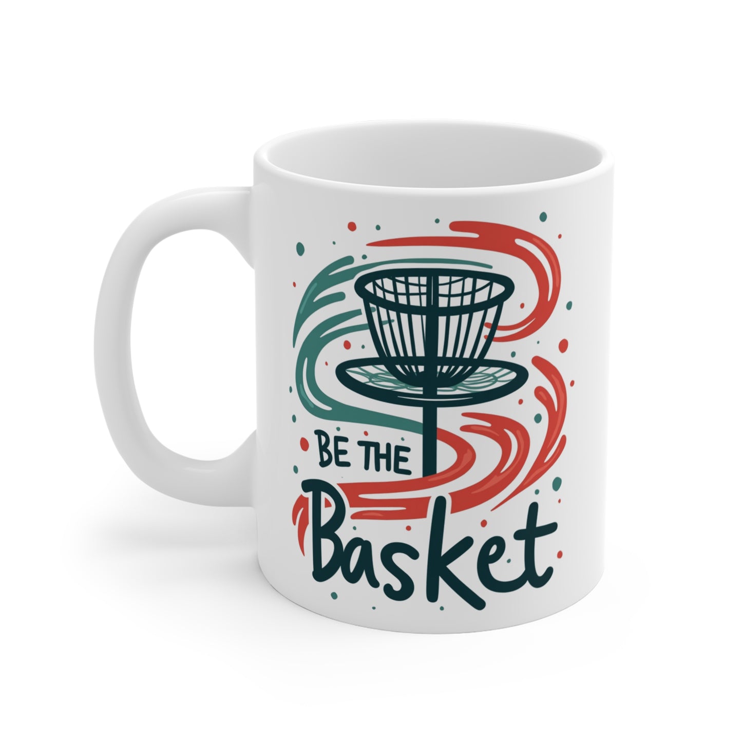 BE THE BASKET Disc Golf  Mug  Swirl Basket Design Mug