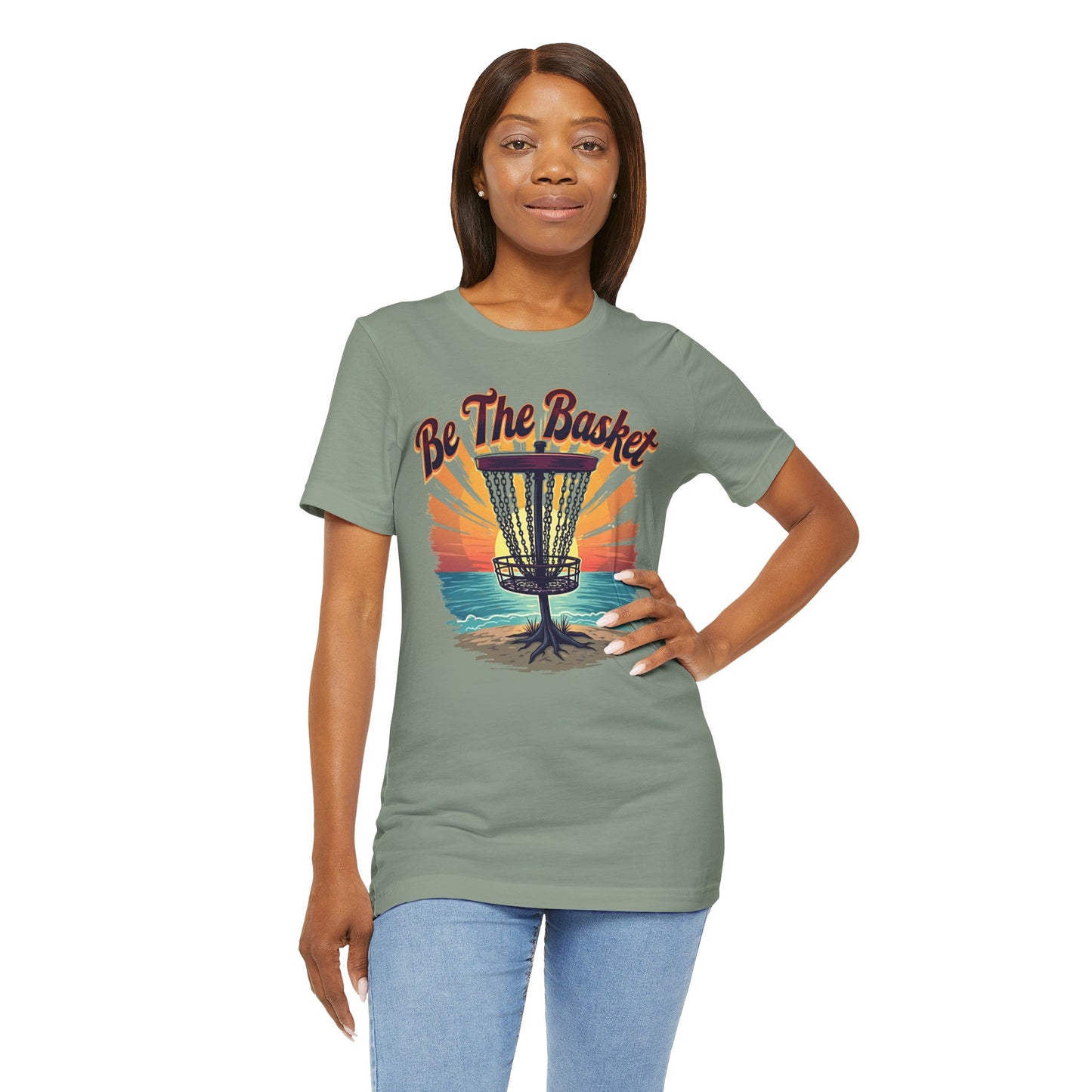 BE THE BASKET Beach Design 3 Softstyle Unisex T-shirt, Disc Golf Shirt