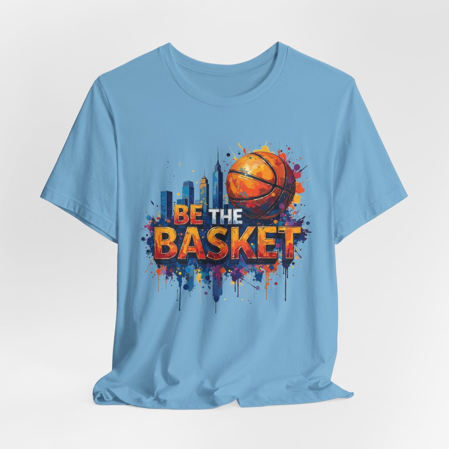 BE THE BASKET Basketball Ball Skyline 4, Basketball Unisex T-Shirt