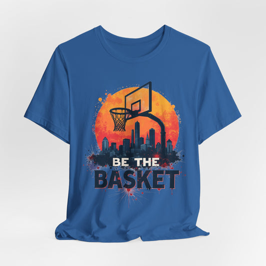 BE THE BASKET Basketball Skyline Sunset 3, Basketball Unisex T-Shirt