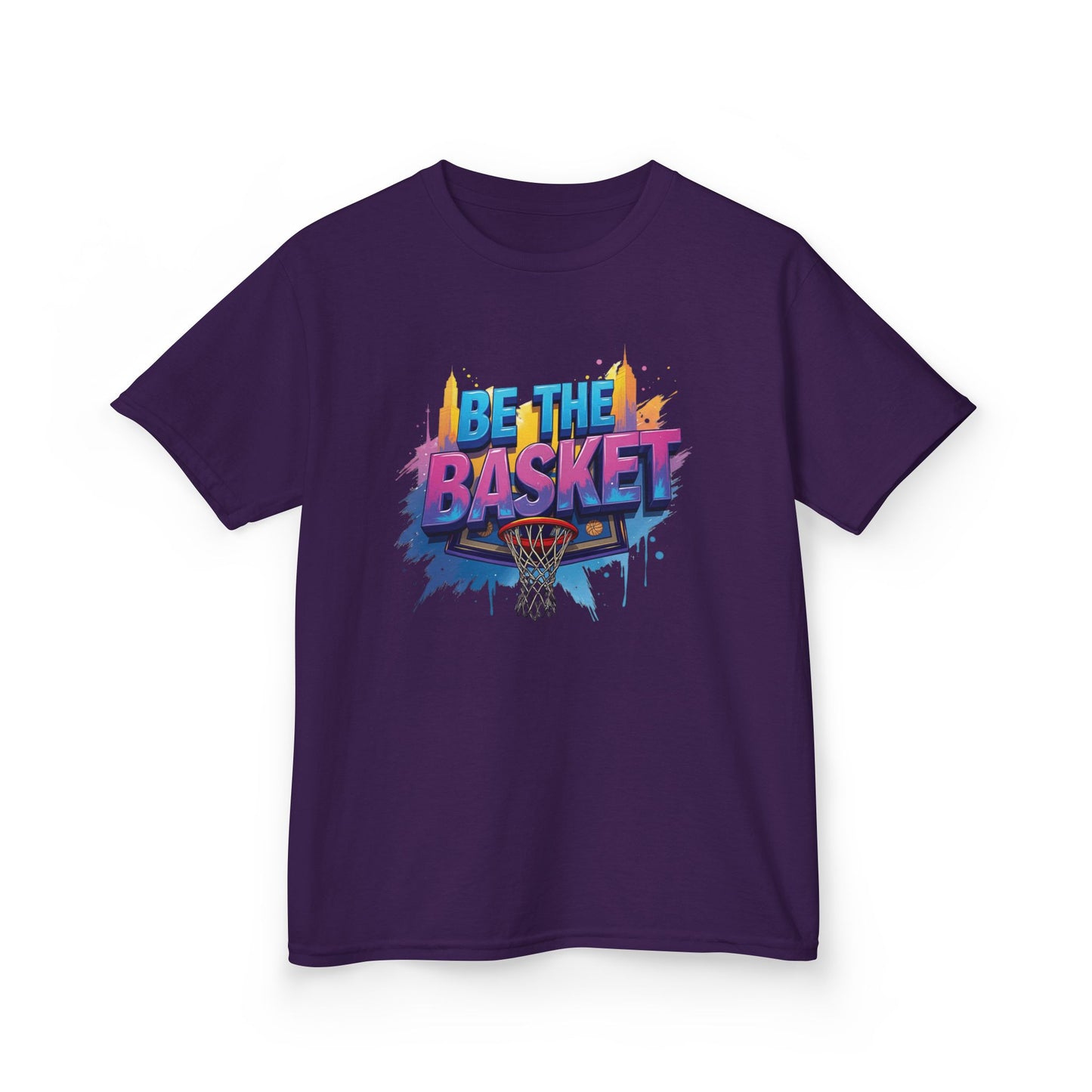 BE THE BASKET Kid's Disc Golf Cityscape 3 Design, Unisex Disc Golf T-Shirt